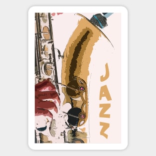 Jazz Saxophone Illustration Sticker